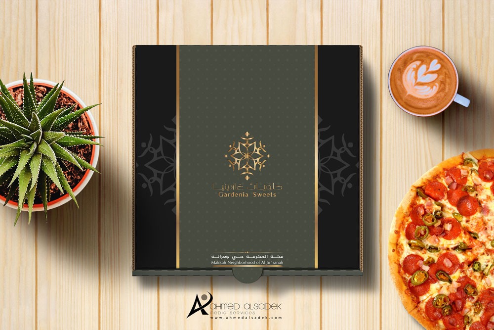 تصميم هوية مطعم حلويات غاردينيا مكة السعودية 11